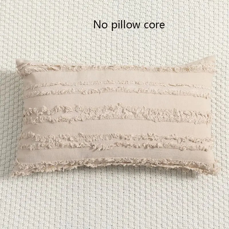 Nordic Cotton Linen 3D Plush Jacquard Sofa Cushion