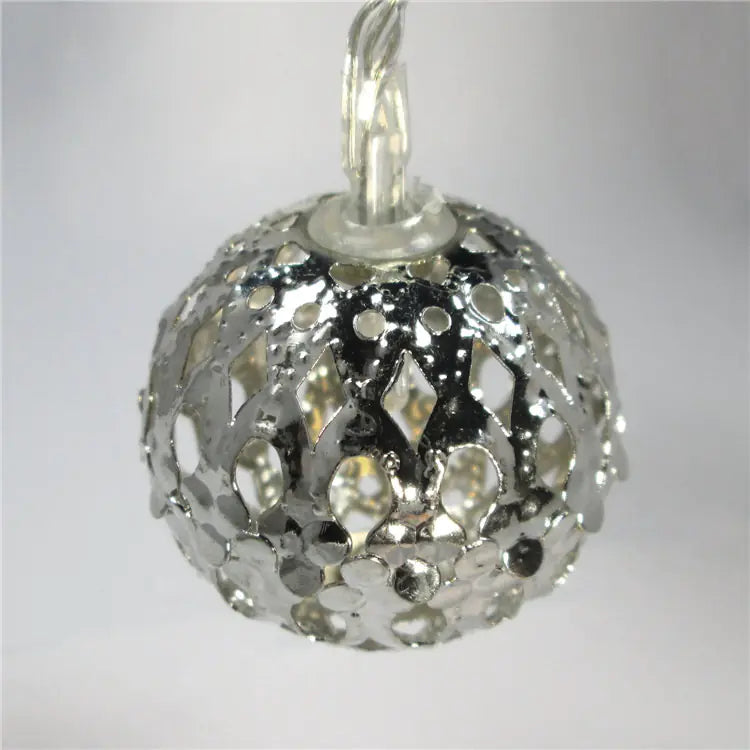 LED Moroccan Metal Sphere Light String