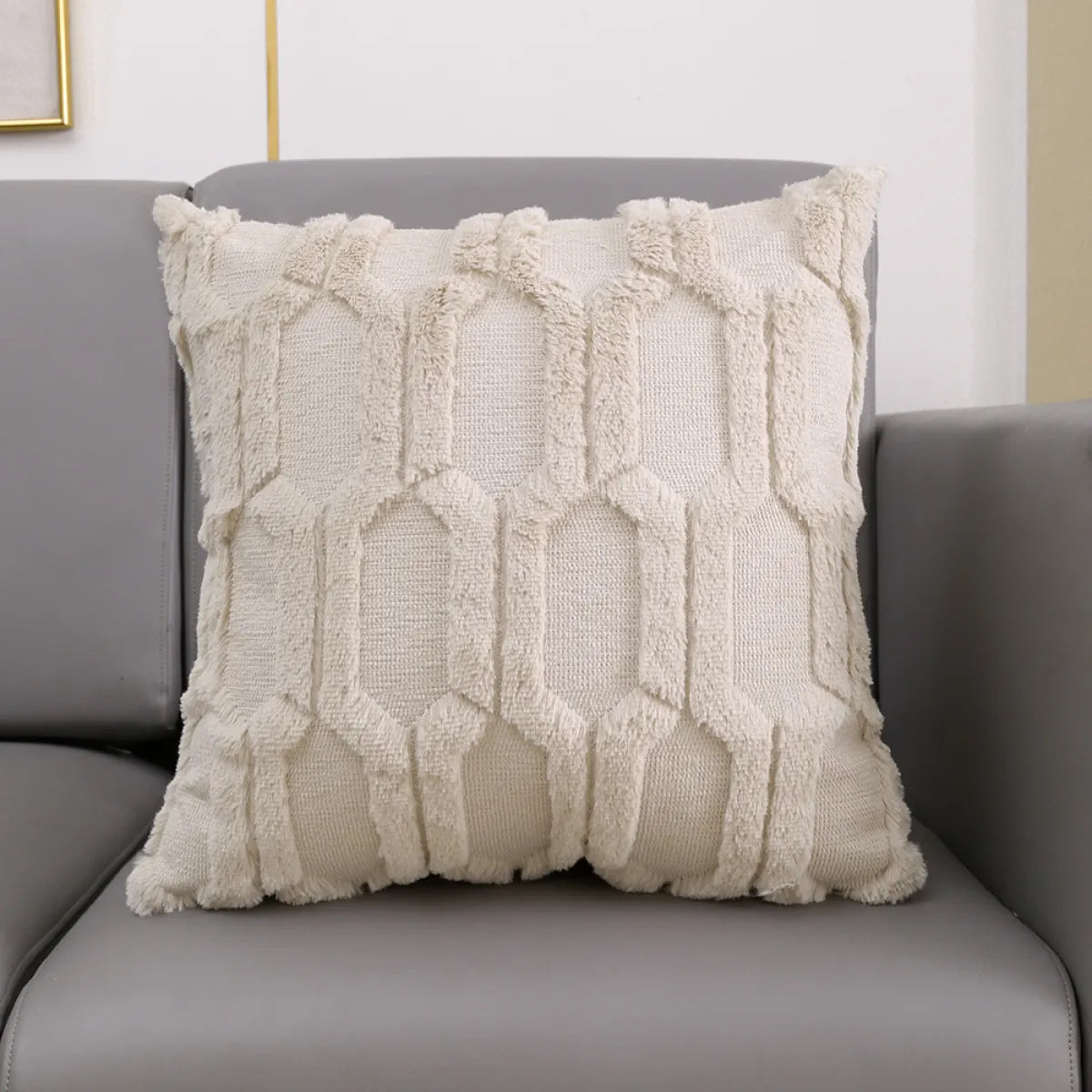 Classic Plush Embroidered Sofa Cushion