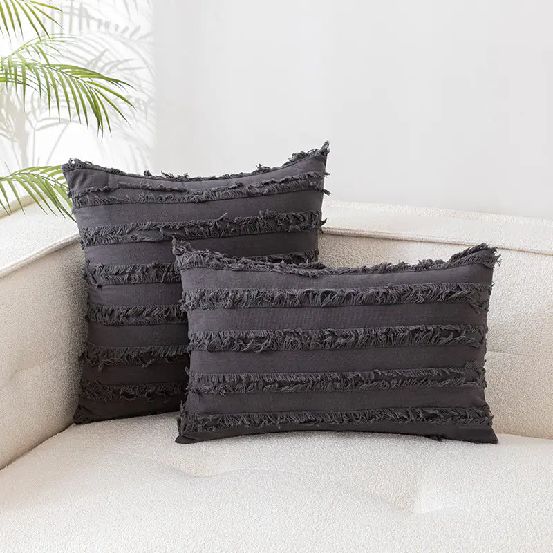 Nordic Cotton Linen 3D Plush Jacquard Sofa Cushion