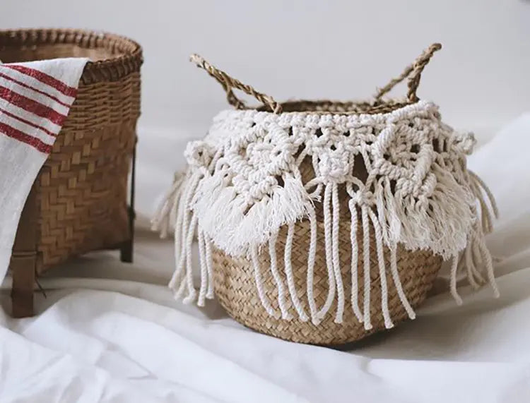 Handmade Ivory Cotton Rope Bohemian Tassel Wall Decor