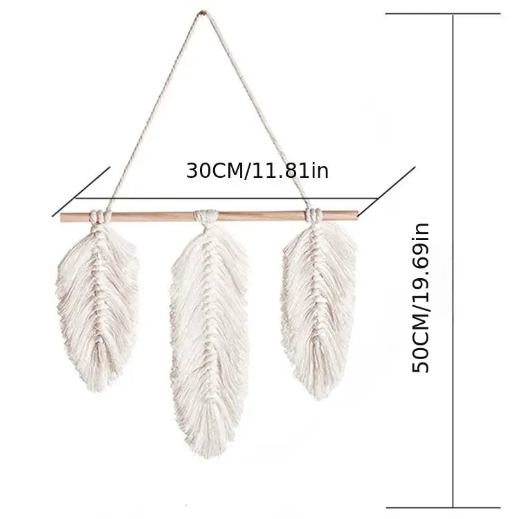 Bohemian Woven Leaf Wall Hanging for Bedroom Decor