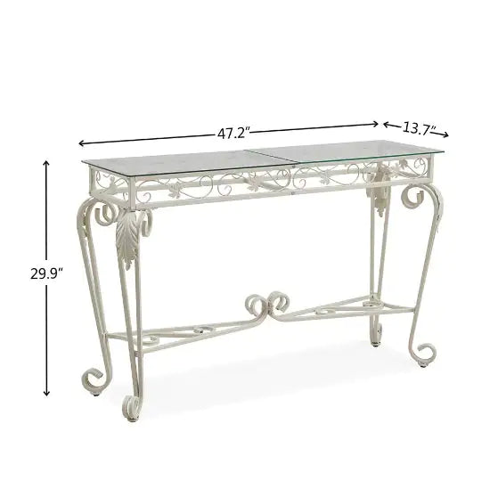 Modern Tempered Glass Metal Frame Table