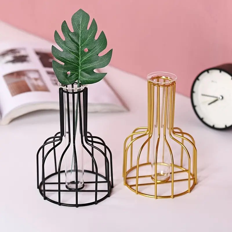 Hollow Iron Vase for Dried Flowers and Arrangements