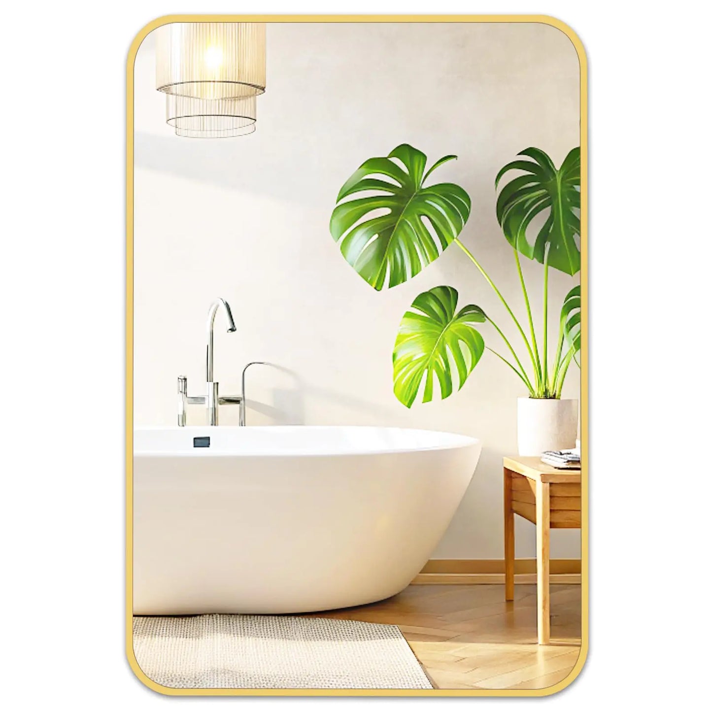Fabuday Gold Bathroom Mirror - 24x36 with Golden Metal Frame