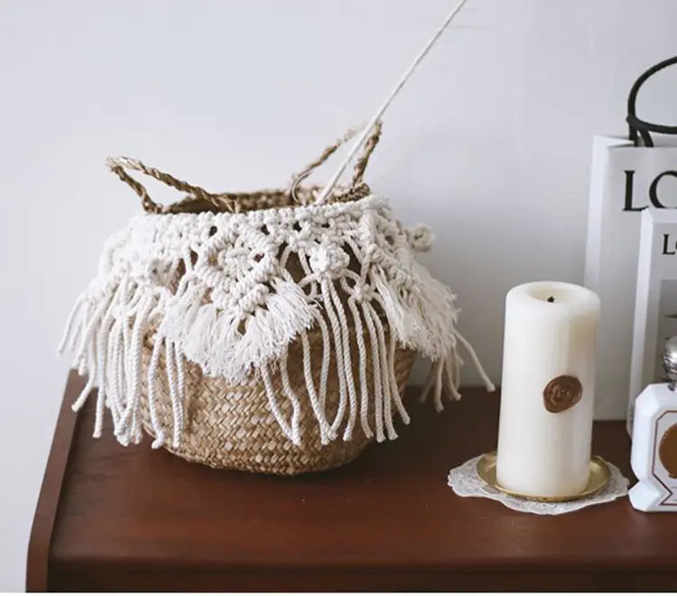 Handmade Ivory Cotton Rope Bohemian Tassel Wall Decor