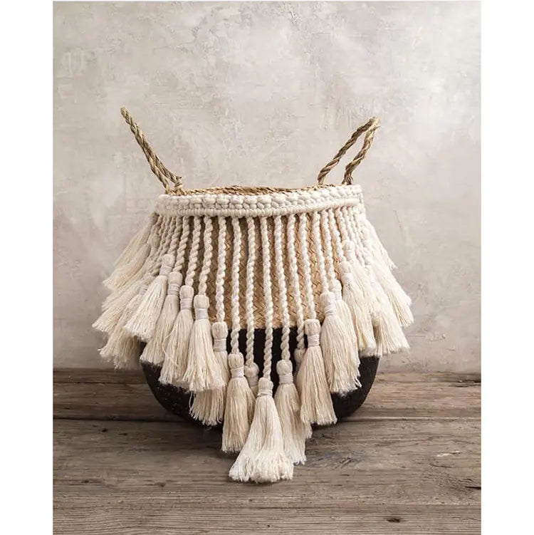 Handmade Ivory Cotton Rope Bohemian Tassel Wall Decor