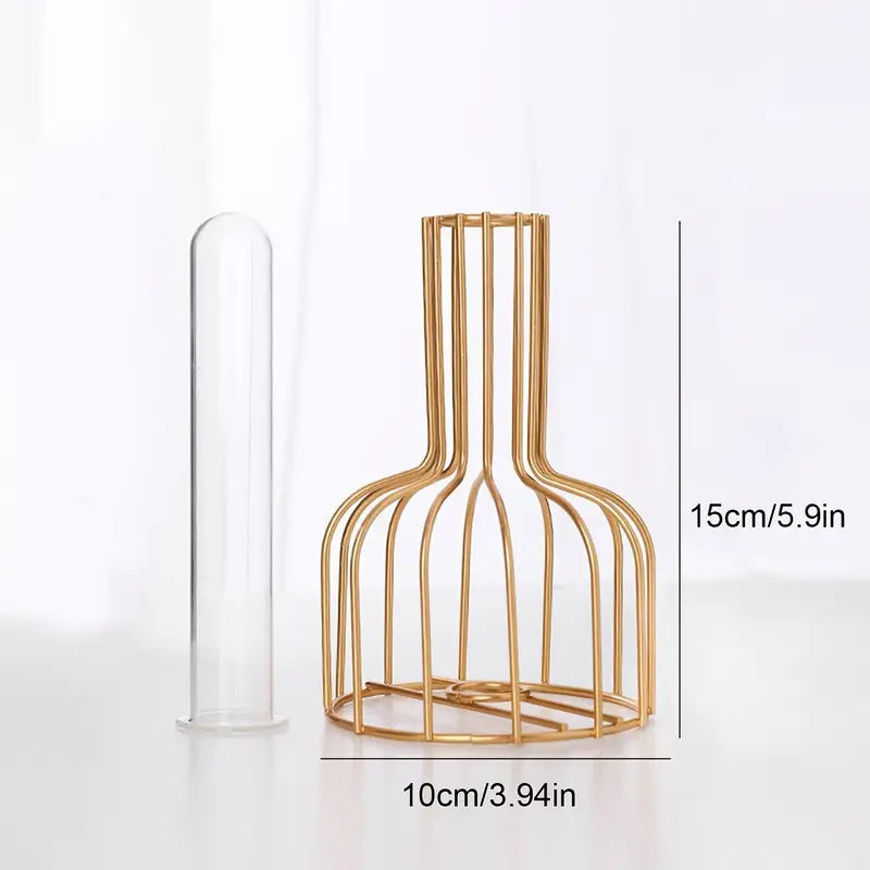 Hollow Iron Vase for Dried Flowers and Arrangements