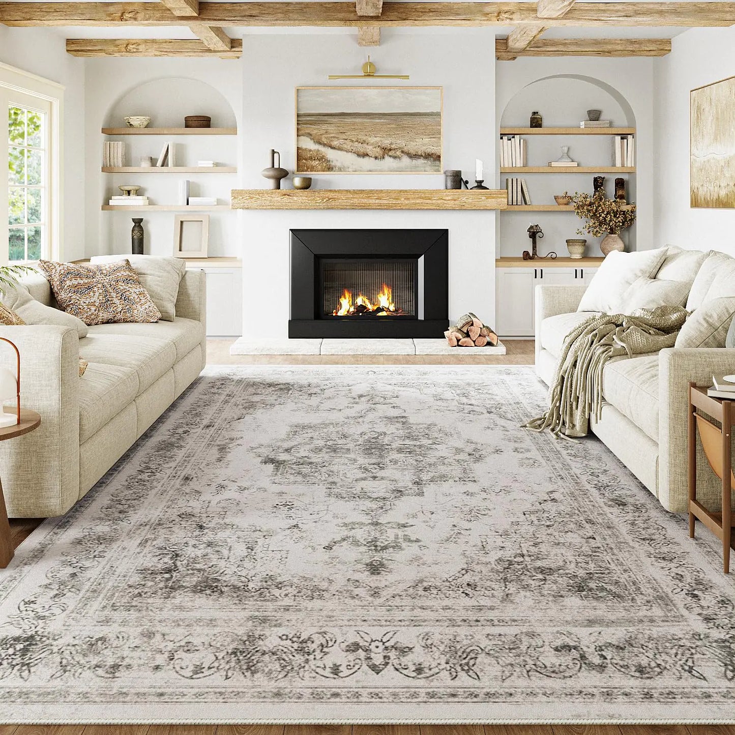PureCozy 8x10 Vintage Rug Grey