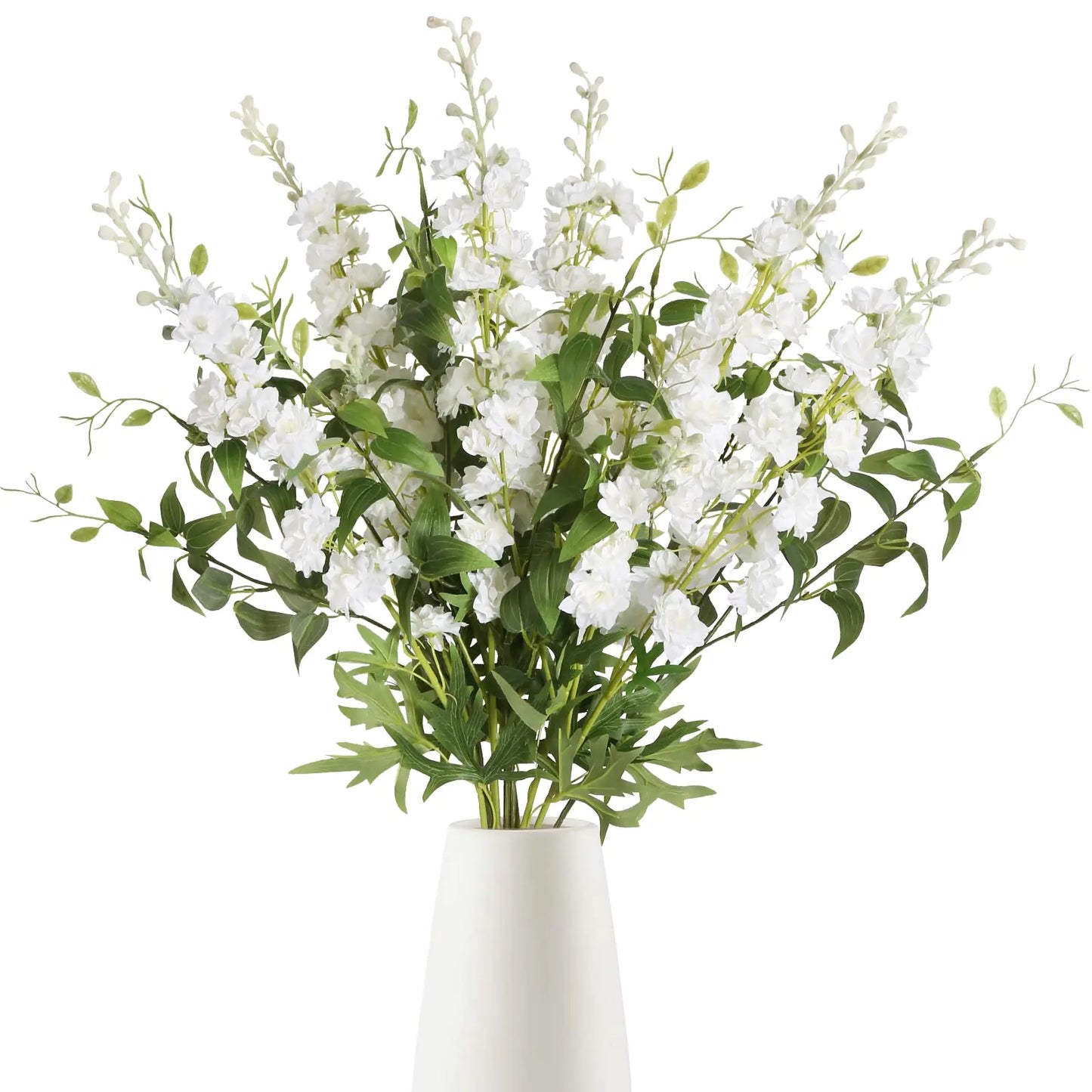 9PCS White Delphinium Artificial Flowers