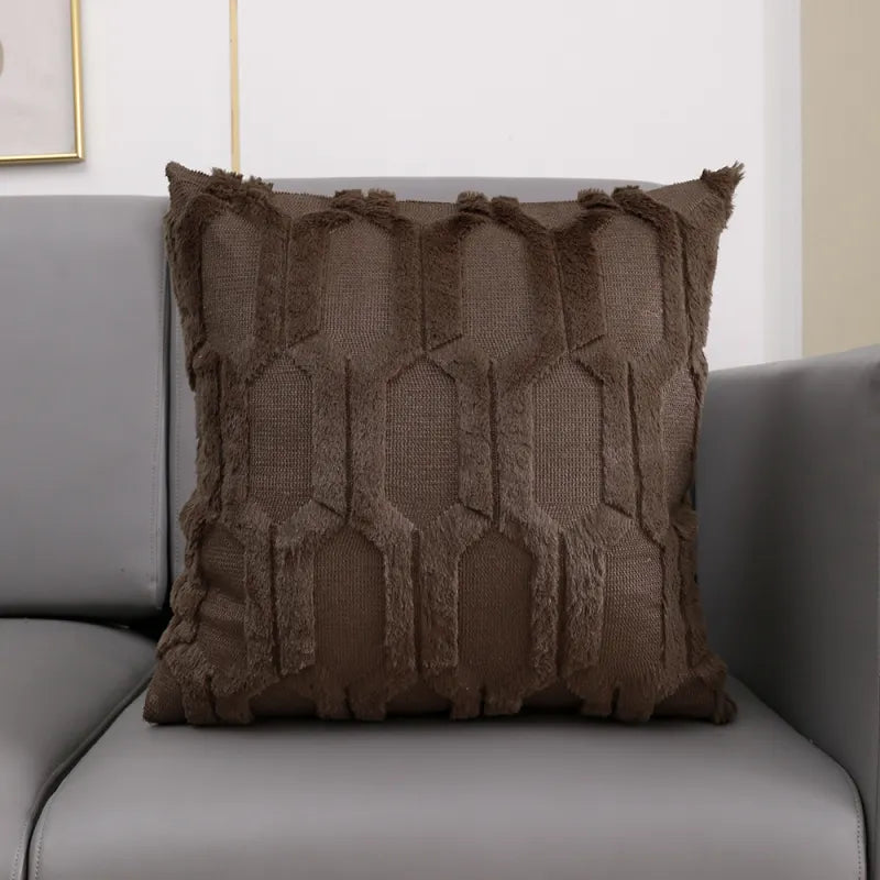 Classic Plush Embroidered Sofa Cushion