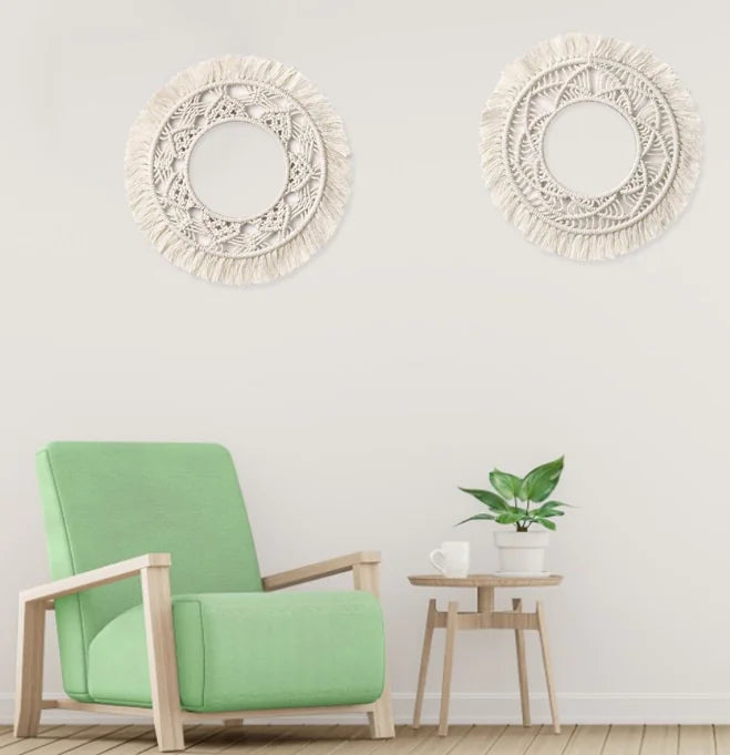 Cotton Rope Tapestry Wall Decor - Circular Ornament