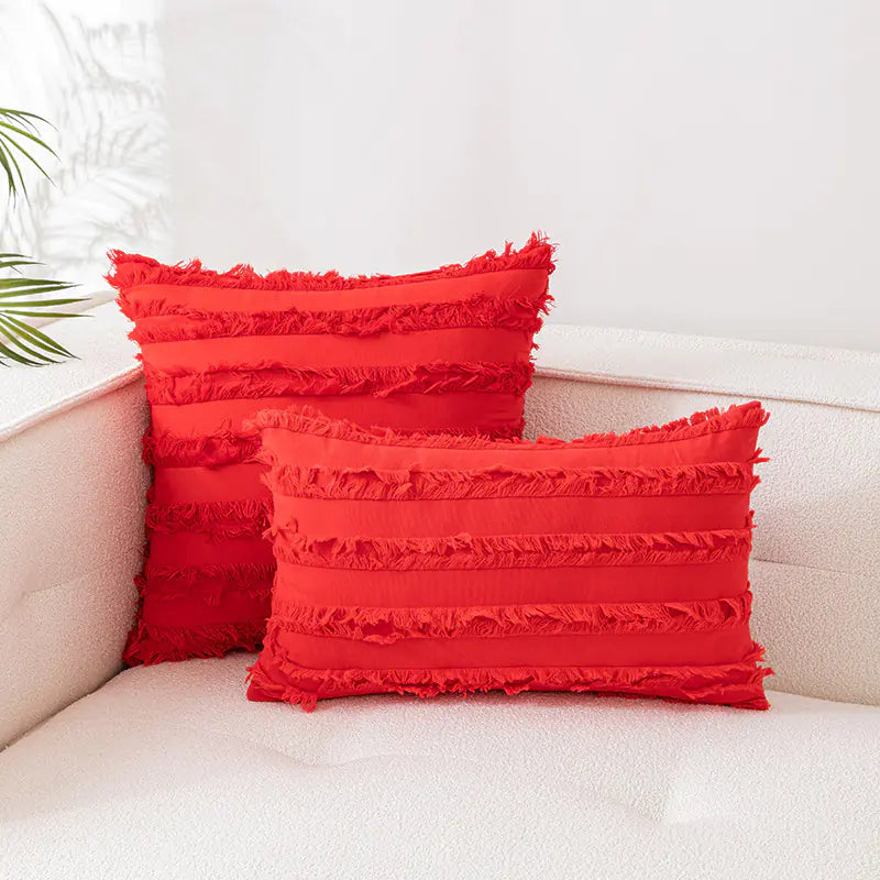 Nordic Cotton Linen 3D Plush Jacquard Sofa Cushion