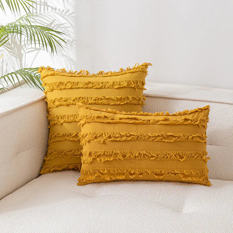 Nordic Cotton Linen 3D Plush Jacquard Sofa Cushion
