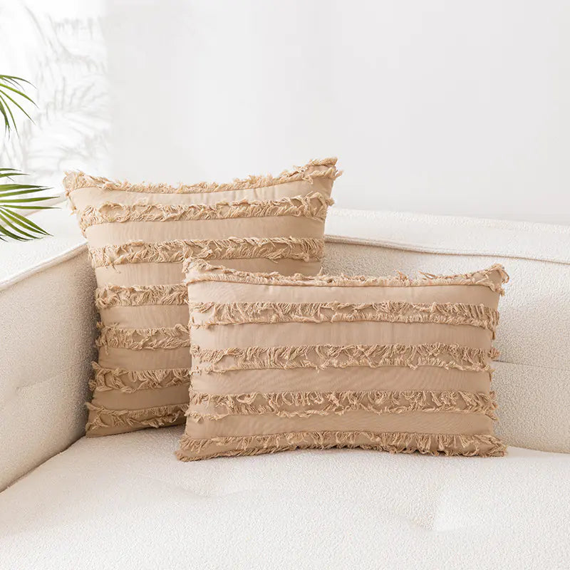 Nordic Cotton Linen 3D Plush Jacquard Sofa Cushion