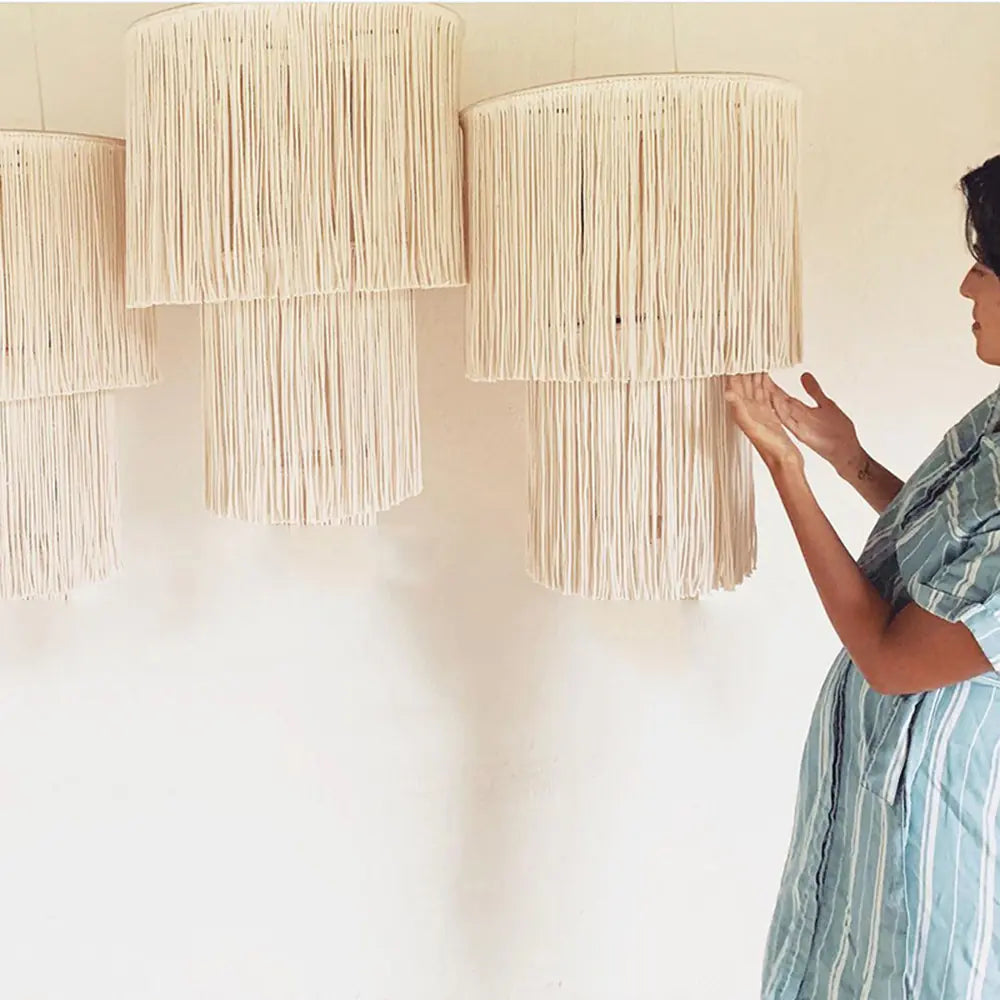 Bohemian Tapestry Lampshade - Handmade Nordic Decor