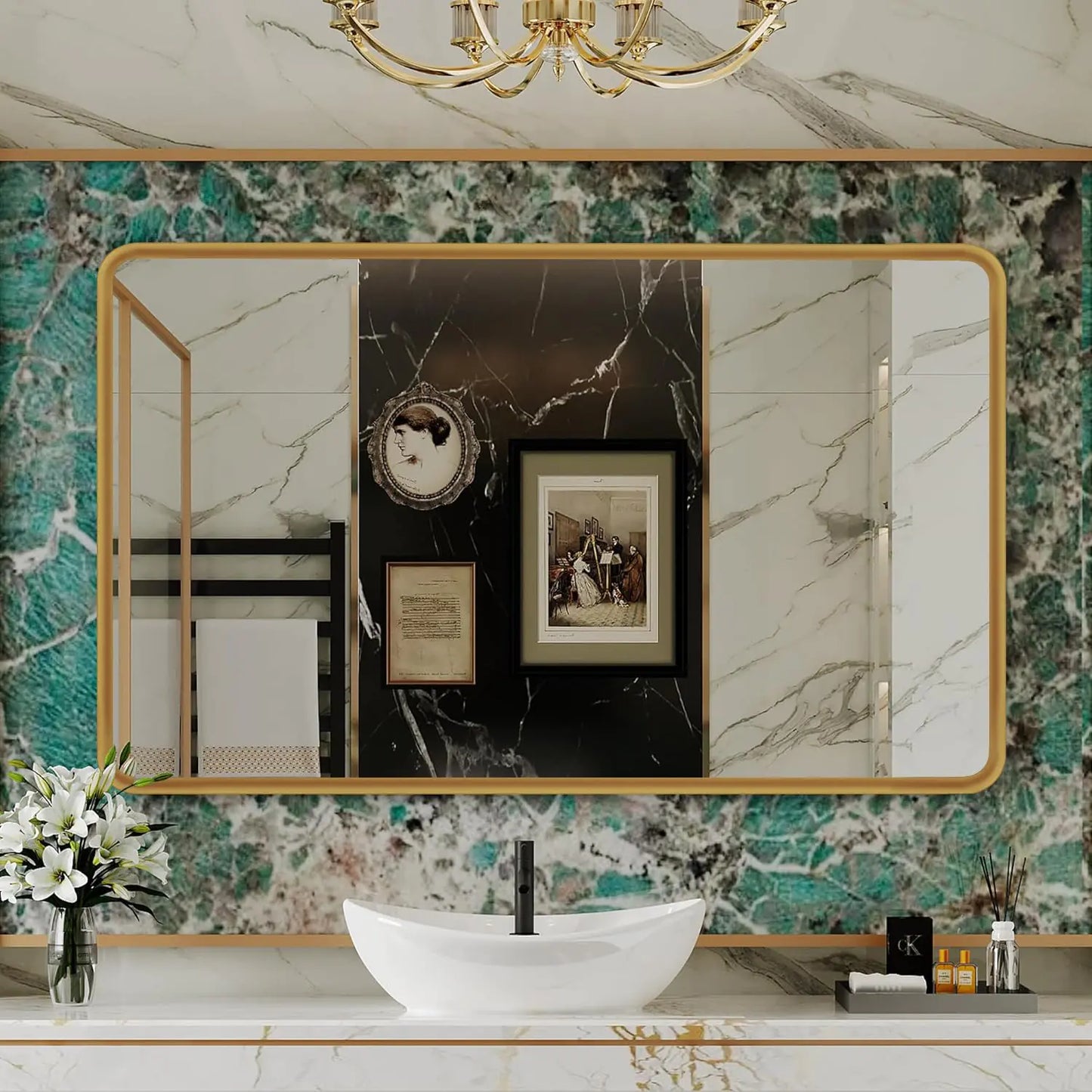 Wanzvisk Gold Framed Mirror - 55 x 30 Inch
