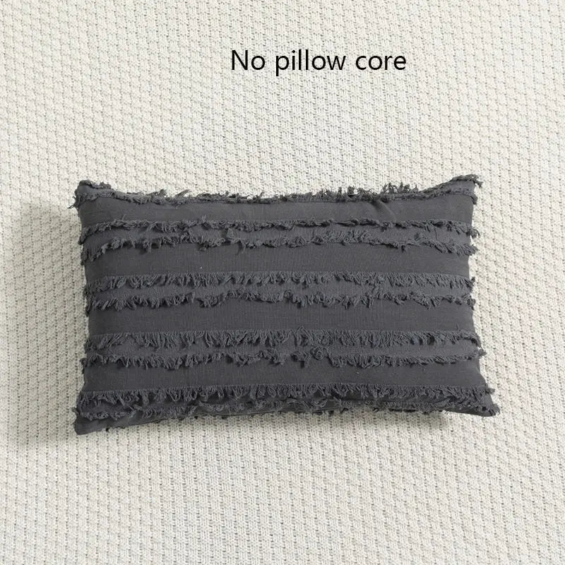 Nordic Cotton Linen 3D Plush Jacquard Sofa Cushion