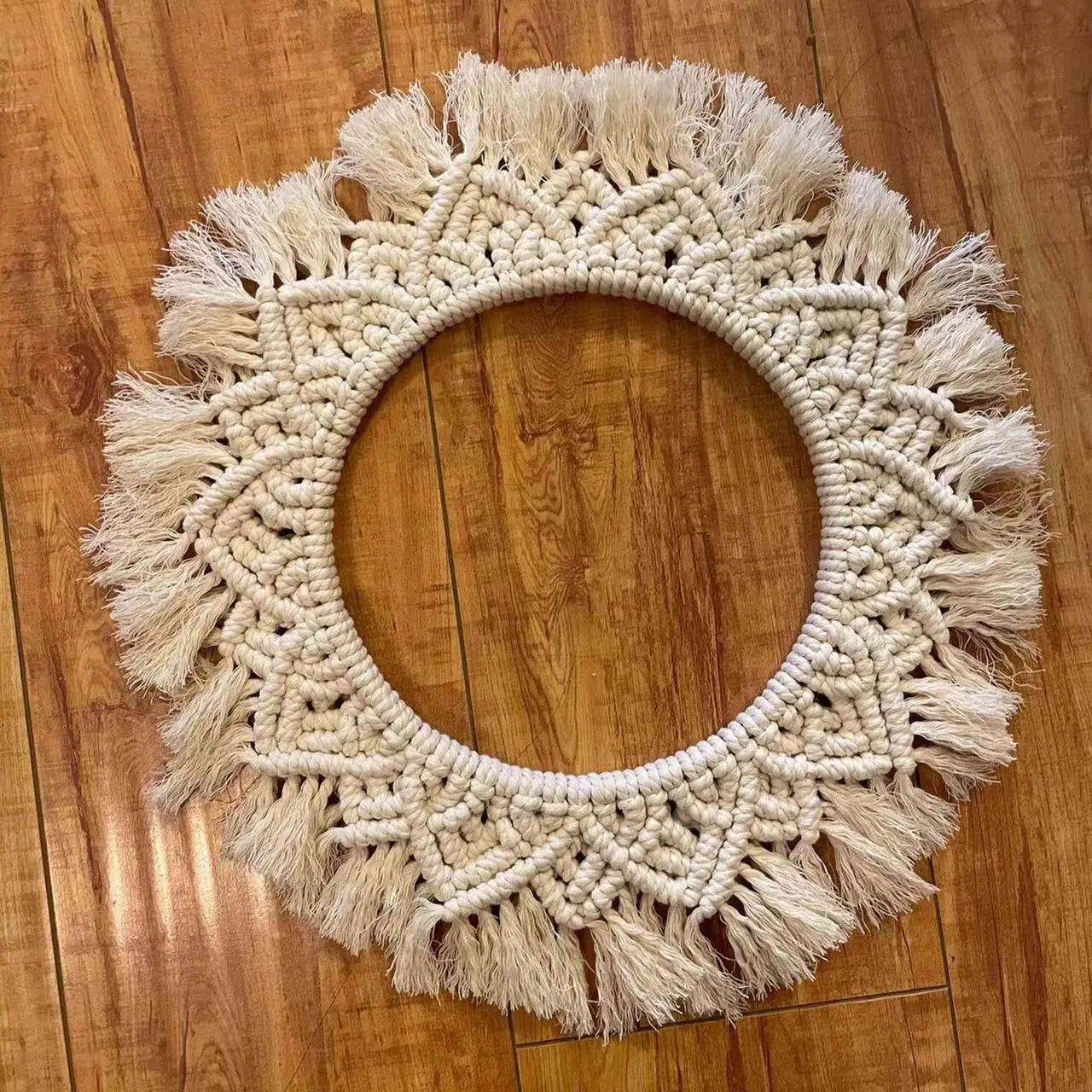 Bohemian Handwoven Wall Hanging Mirror for Home Decor