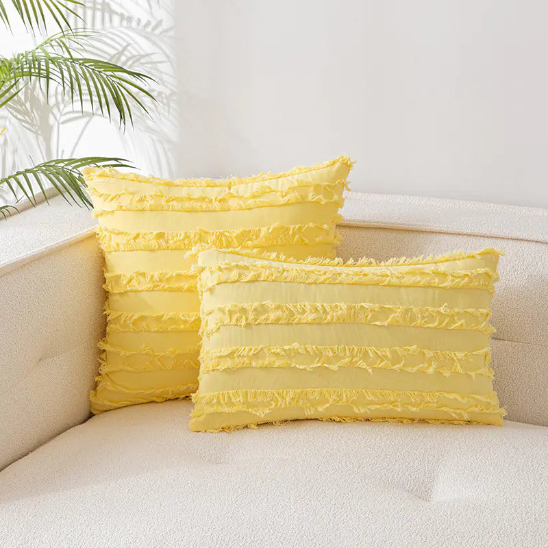 Nordic Cotton Linen 3D Plush Jacquard Sofa Cushion