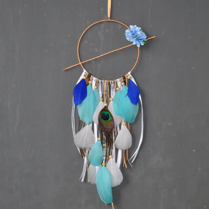 Wooden Hollow Cloud Tapestry with Dreamcatcher