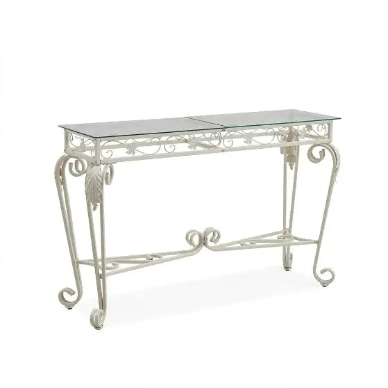 Modern Tempered Glass Metal Frame Table