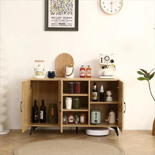 Natural Rattan Mesh Three-door Cabinet - Large