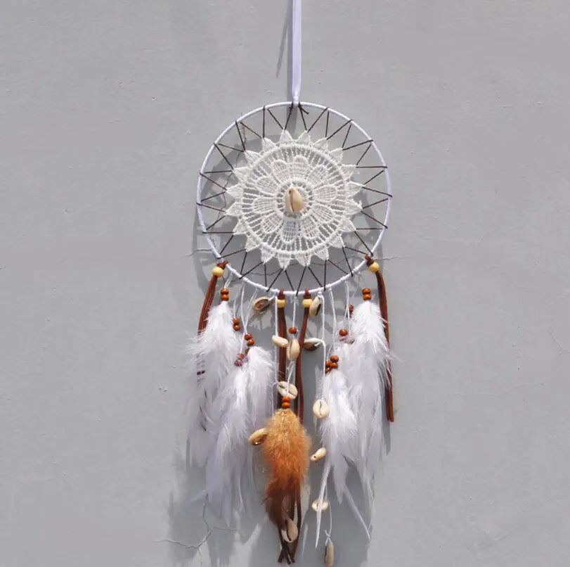Wooden Hollow Cloud Tapestry with Dreamcatcher