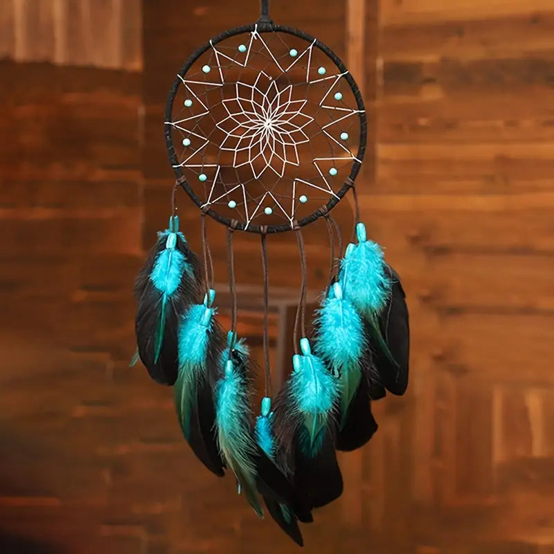 Handmade Blue Dream Catcher for Home and Wall Decor