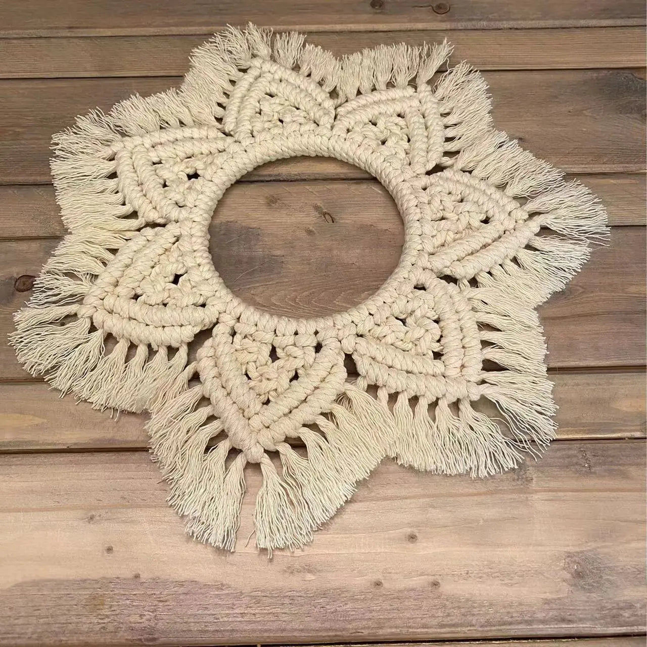 Bohemian Handwoven Wall Hanging Mirror for Home Decor