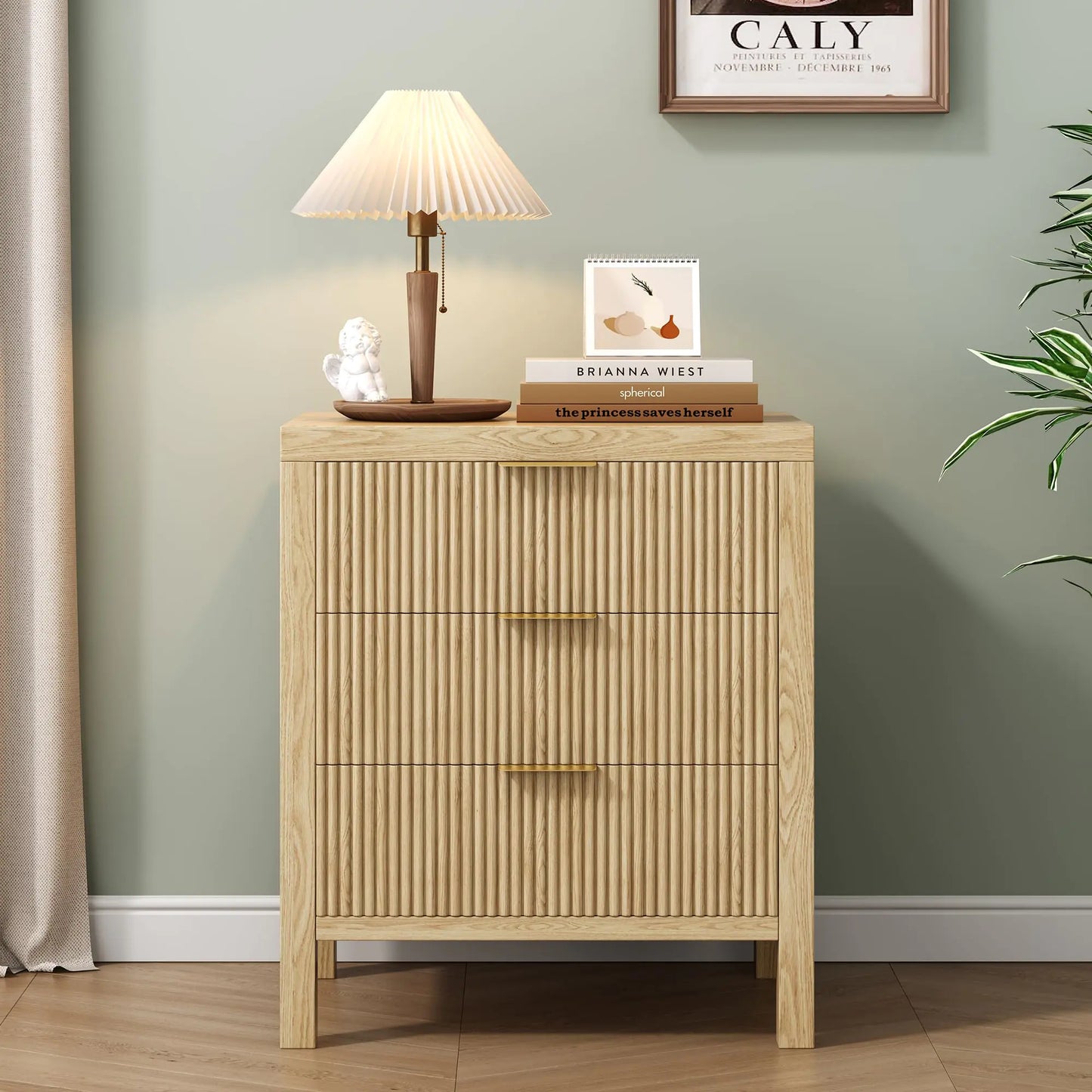 End Table with Wooden Storage with 3 Drawers