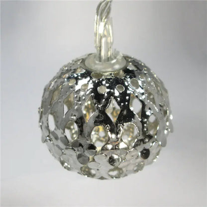 LED Moroccan Metal Sphere Light String