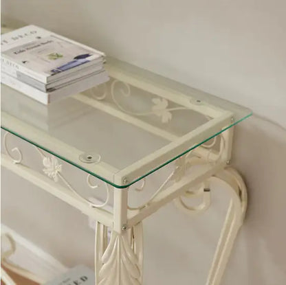 Modern Tempered Glass Metal Frame Table
