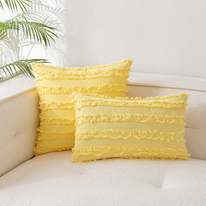 Nordic Cotton Linen 3D Plush Jacquard Sofa Cushion