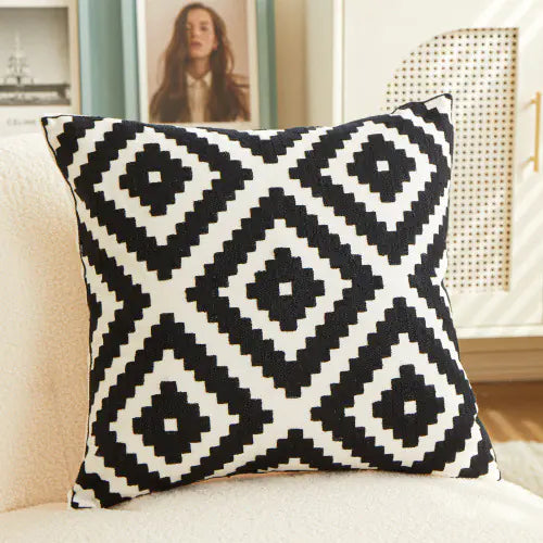 Embroidery Sofa Cushion Pillow Cover for Living Room