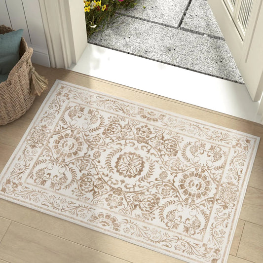 2x3 Entryway Floral Vintage Rug