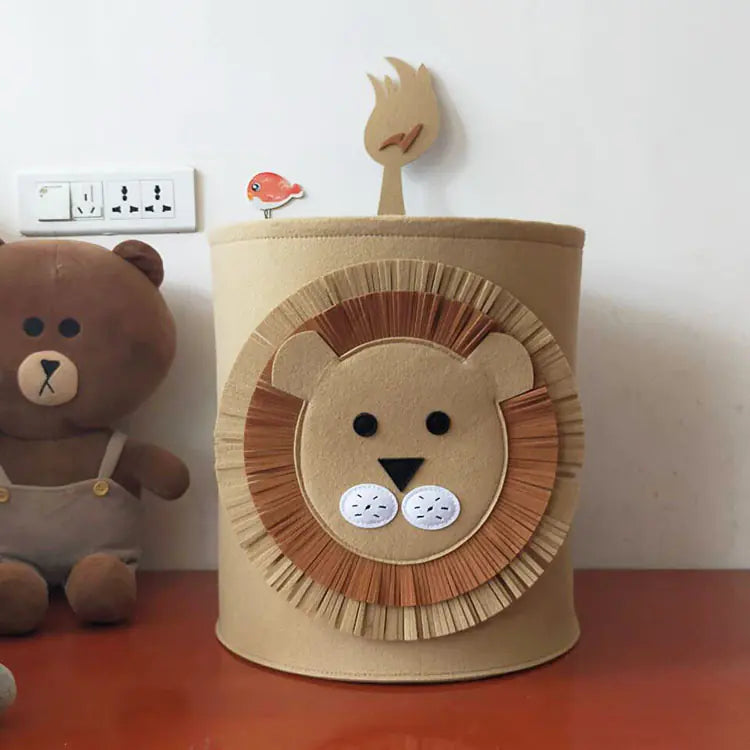 Kawaii Cotton Animal Storage Basket for Kids' Items