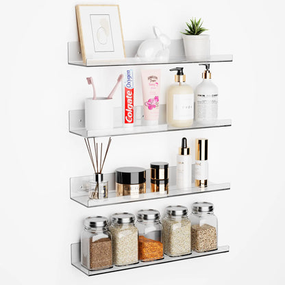 Set of 4 Acrylic Shelves for Wall 15"