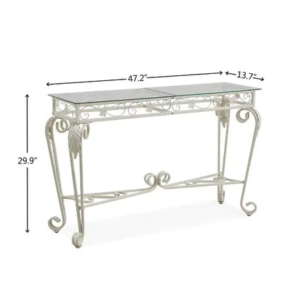 Modern Tempered Glass Metal Frame Table