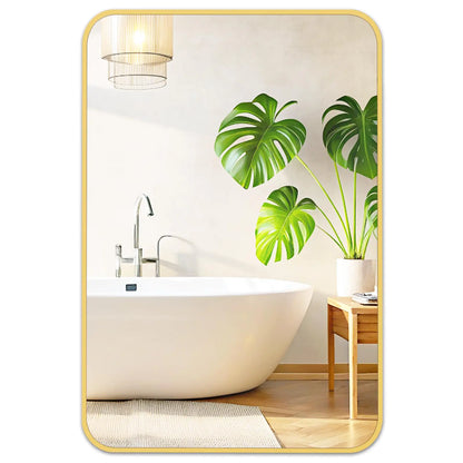 Fabuday Gold Bathroom Mirror - 24x36 with Golden Metal Frame