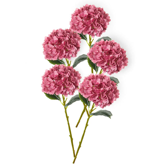 5PCS 15.4In Artificial Hydrangea Silk Flowers