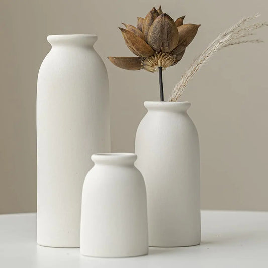 Ceramic Vase Set-3  (White)