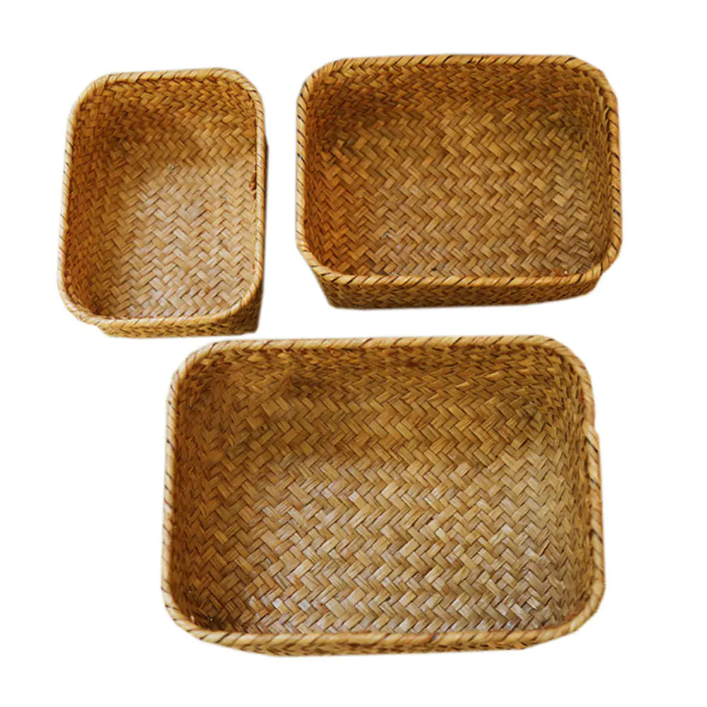 Handmade Straw Woven Fruit Basket