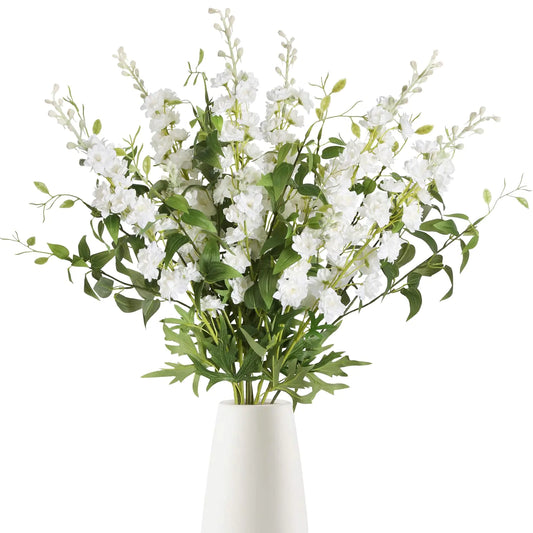 9PCS White Delphinium Artificial Flowers