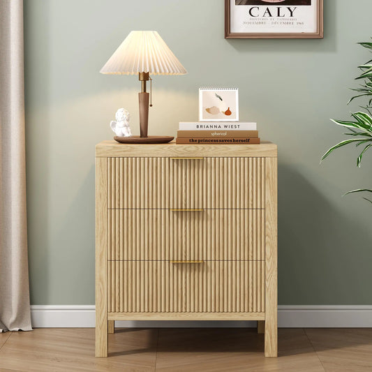 End Table with Wooden Storage with 3 Drawers