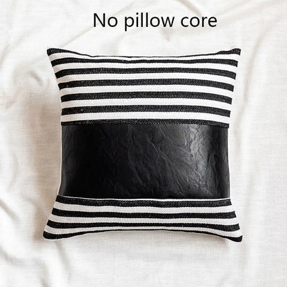 Stripe Imitation Leather Sofa Cushion Cover