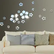 3D Flowers Mirror Sticker, DIY Acrylic Wall Decor