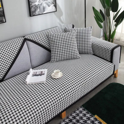 Houndstooth Chenille Sofa Cushion for All Seasons