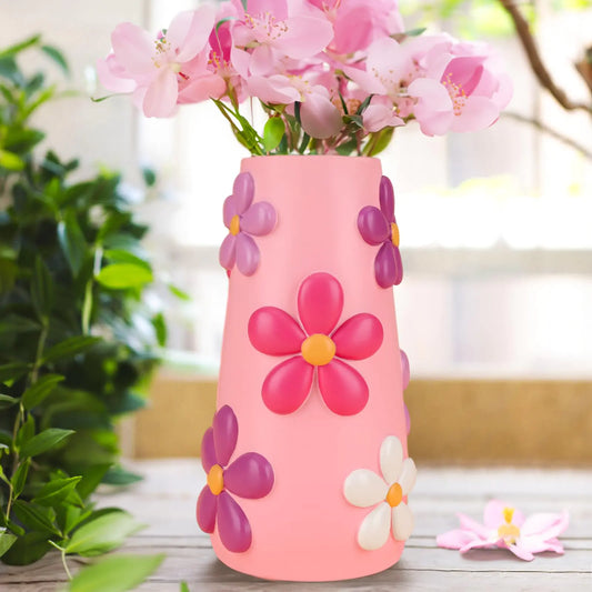 GUGUGO Pastel Flowers Vase 8-Inch-Tall