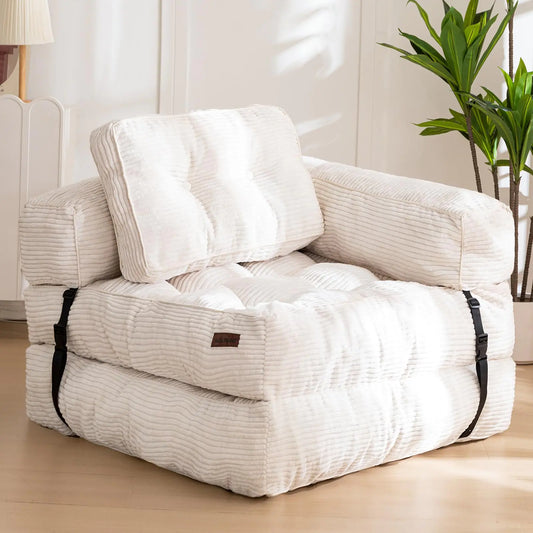 MAXYOYO L-Shaped Convertible Sofa Bed with Armrest
